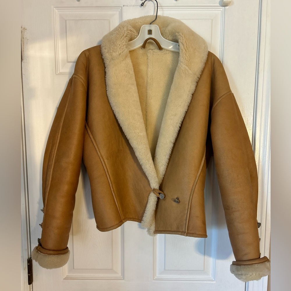 Shearling Jacket! Tan with Cream Lining. Medium